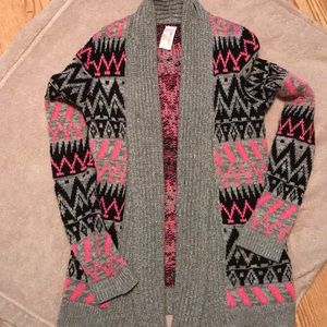 Girls open front sweater